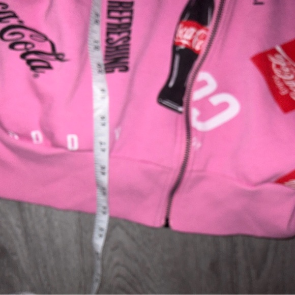 Coca-Cola Pink Graphic Hoodie Full Zip Fleece Official Merchandise Size M - Picture 14 of 16